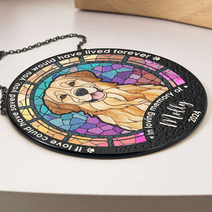 Custom Photo Pet Memorial Gift - Life Is Better With Dog - Personalized Custom Window Hanging Suncatcher - Personalize Memories