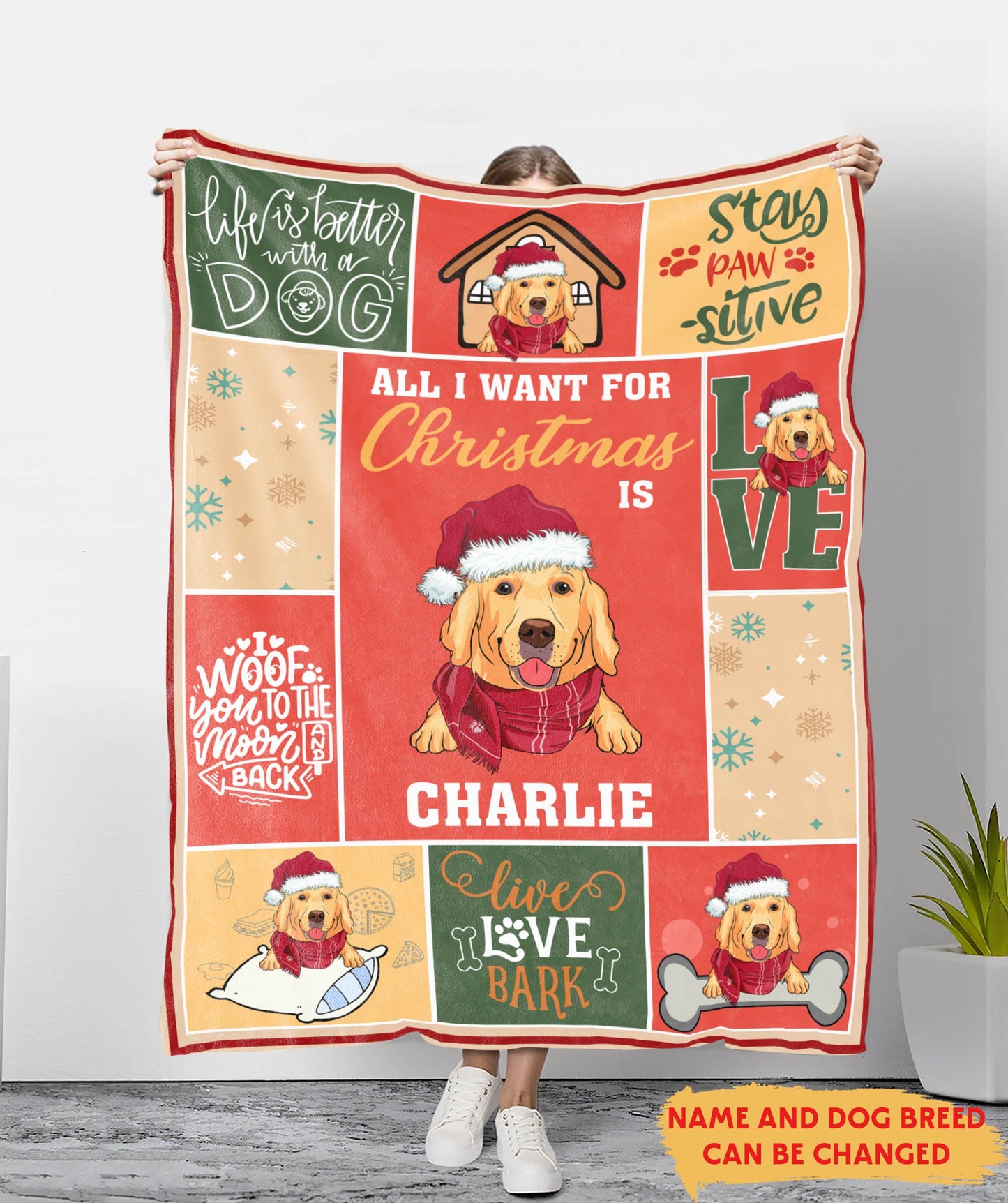 Personalized Dog Lover Fleece Blanket - All I Want | Custom Gift for Pet Owners - Personalize Memories