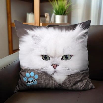 Personalized Pet Face Pillow - Custom Dog & Cat Portrait Throw Pillow | Gift for Pet Lovers - Personalize Memories