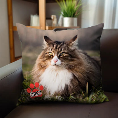 Personalized Pet Face Pillow - Custom Dog & Cat Portrait Throw Pillow | Gift for Pet Lovers - Personalize Memories