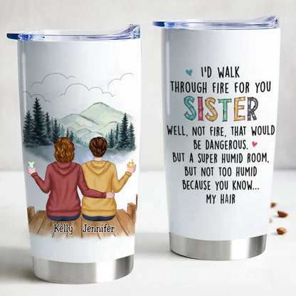 Sisters Forever - Personalized 20oz Insulated Tumbler | Gift for Sisters - Personalize Memories
