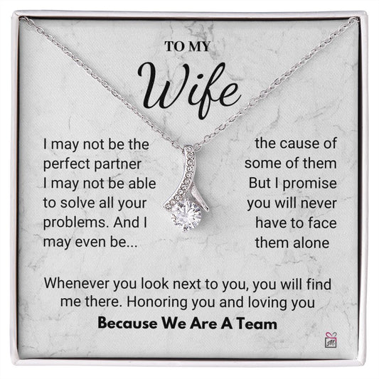 To Wife - We Are A Team - Marble Alluring Beauty necklace