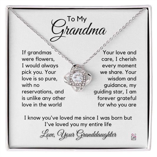 To Grandma, from Granddaughter - I Would Always Pick You- Love Knot Necklace