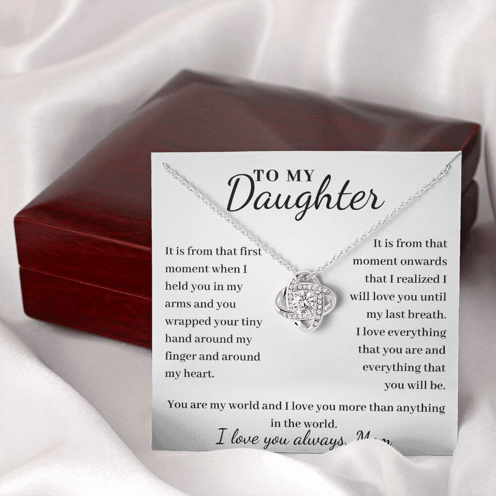 To Daughter, from Mom - From The First Moment - Love Knot necklace