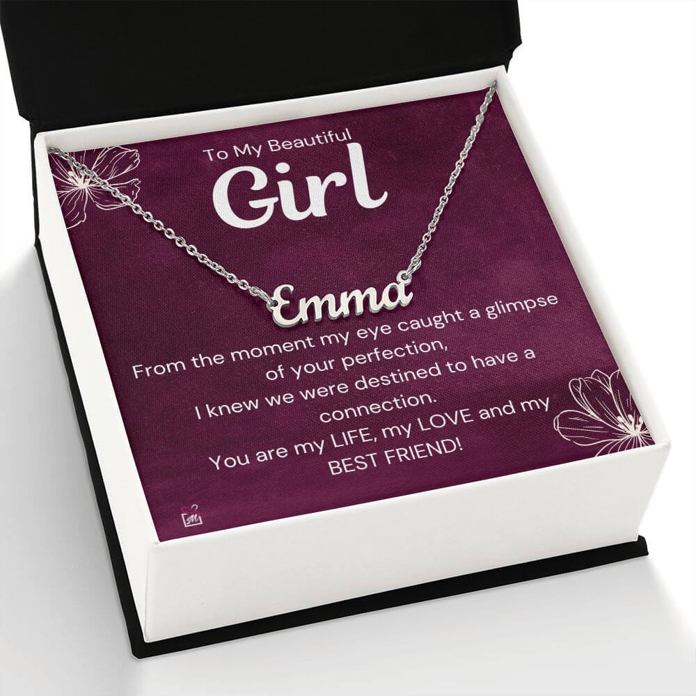Customized Gift for Girlfriend - A Glimpse Of Your Perfection - Personalized Name Necklace
